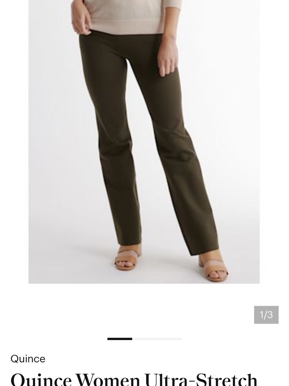Quince Women Ultra - Stretch bootcut pant In Olive